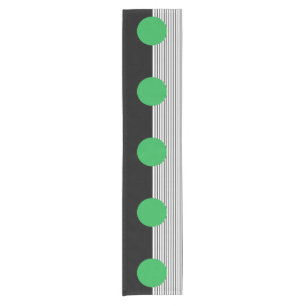 Caminho De Mesa Pequeno Bloqueio Branco Preto e Círculo Verde