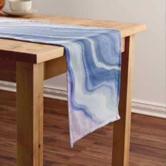 Caminho De Mesa Pequeno Blue purple marble paint
