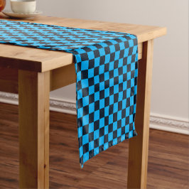 Caminho De Mesa Pequeno Blueberry checkered pattern