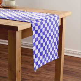 Caminho De Mesa Pequeno Blueberry cream checkered pattern