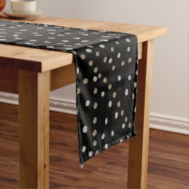 Caminho De Mesa Pequeno Bolinhas prateadas e Douradas