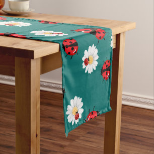 Caminho De Mesa Pequeno Bolinhas vermelha-branca, floração de damybug, ver
