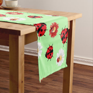 Caminho De Mesa Pequeno Bolinhas vermelha-branca, floração de damybug, ver