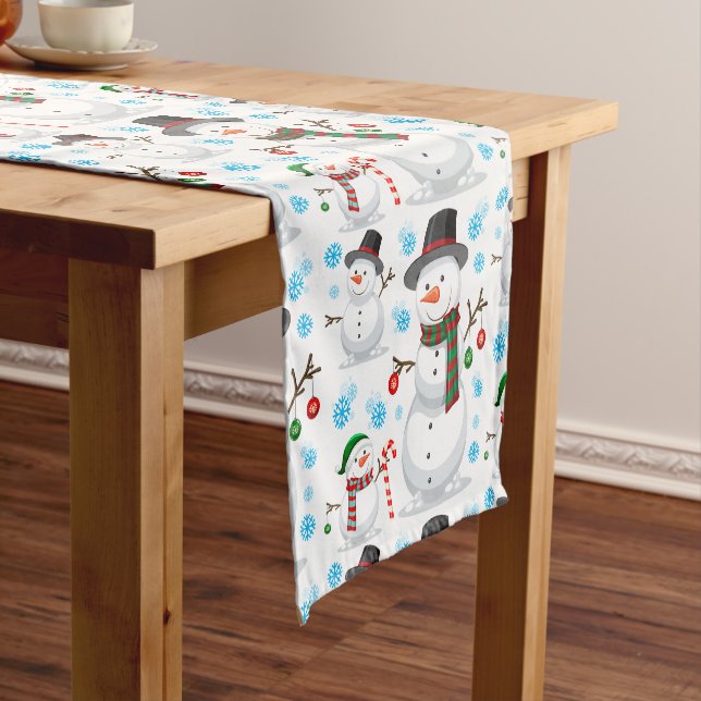 Caminho De Mesa Pequeno Boneco de Neve Natal  (No Local)