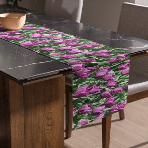 Caminho De Mesa Pequeno Bonito Tulipas Roxas Floral