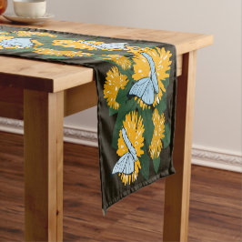 Caminho De Mesa Pequeno Borboletas de Dente-de-Leão Amarelo Estilizado Mar
