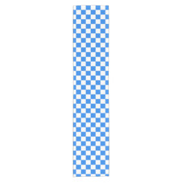 Caminho De Mesa Pequeno Bright Blue and White Checkers