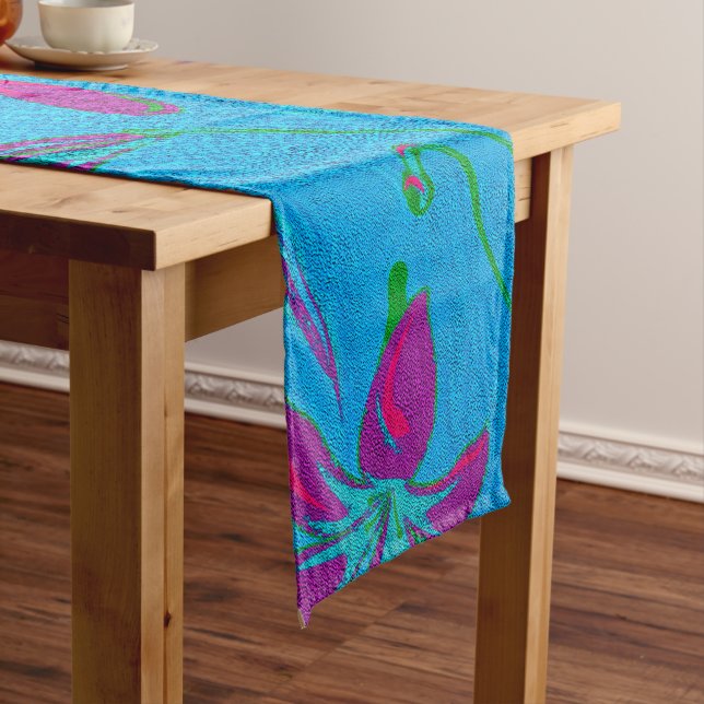 Caminho De Mesa Pequeno Brisa Flor Azul-Celeste (No Local)