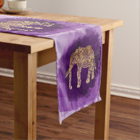brushstroke tribal do roxo do elefante do ouro do