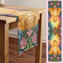 Caminho De Mesa Pequeno Buda, Coração da Luz, Meditação, Vintagem Floral