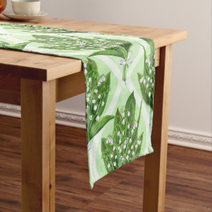Caminho De Mesa Pequeno Buquê de lilly das flores do vale em verde