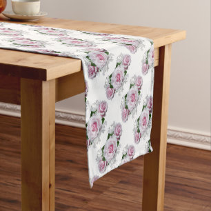 Caminho De Mesa Pequeno Buquê do rosa do rosa