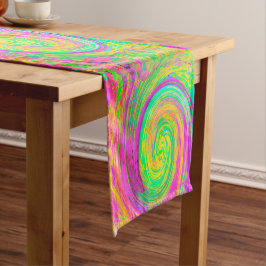 Caminho De Mesa Pequeno Cabeça Abstrato púrpura e espiral líquida amarela
