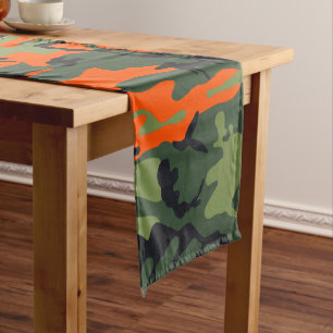 Caminho De Mesa Pequeno Camuflagem Laranja e Verde, Militar, Exército