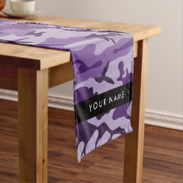 Caminho De Mesa Pequeno Camuflagem Roxa Seu Nome Personalize