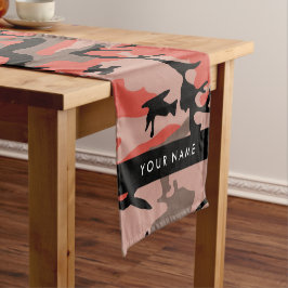 Caminho De Mesa Pequeno Camuflagem Vermelha e Castanha Seu nome Personaliz