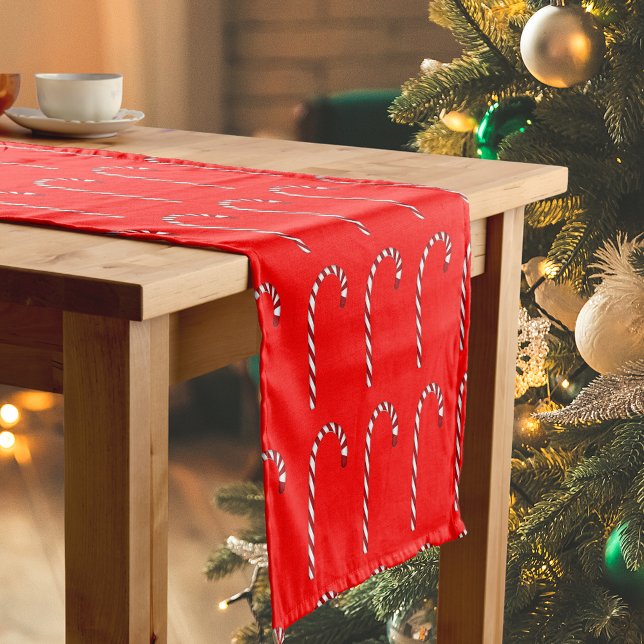 Caminho De Mesa Pequeno Candy Cane Pattern Mesa Runner (Candy Cane Pattern Table Runner)