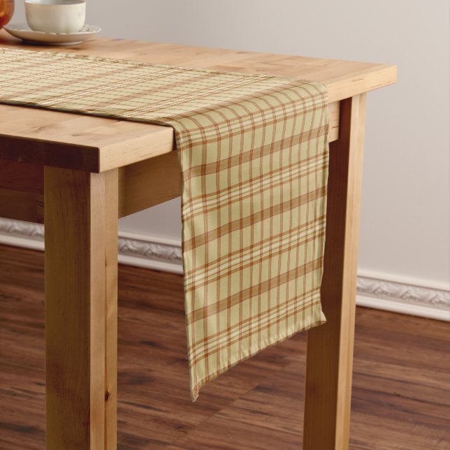 Caminho De Mesa Pequeno Carmel Burgundy Plaid Classic Pattern Table Runner (No Local)
