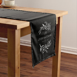 Caminho De Mesa Pequeno Casal Russo Negro Branco Elegante
