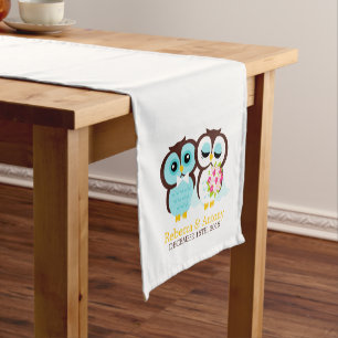 Caminho De Mesa Pequeno Casamento de Noivas e Corujas
