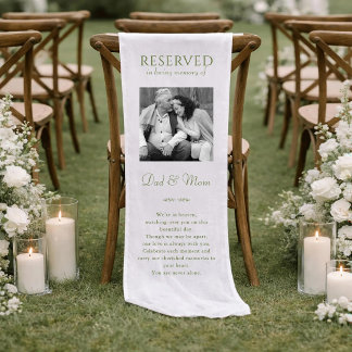 Caminho De Mesa Pequeno Casamento Reservado Em Memória de Papai e Mamãe