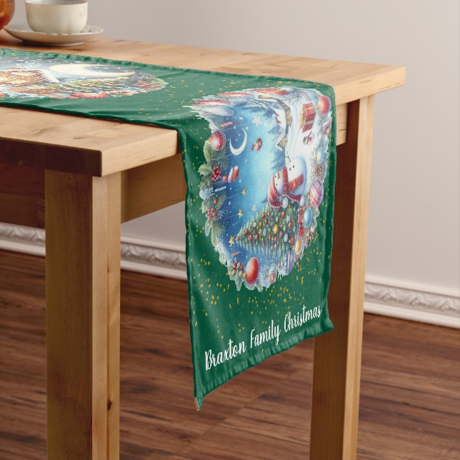 Caminho De Mesa Pequeno Cenário de Natal para Mesa (No Local)