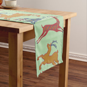 Caminho De Mesa Pequeno Cervo da Arte Popular Americana Vintage em Cor Per