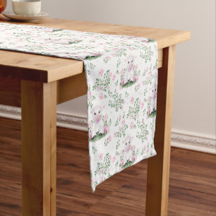 Caminho De Mesa Pequeno Chá de fraldas Floral da Enfermeira das Rosas Rosa