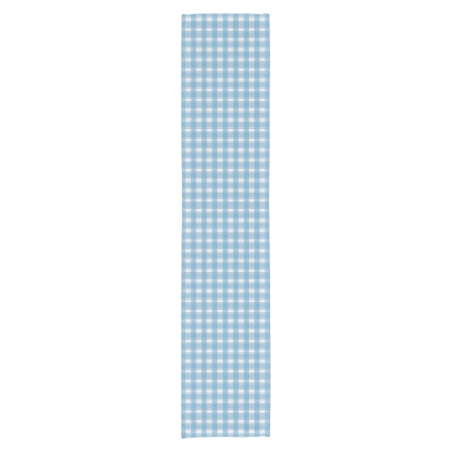 Caminho De Mesa Pequeno Charme de Gingham Azul (Frente)