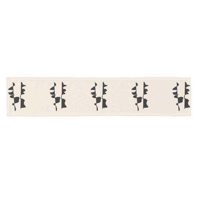 Caminho De Mesa Pequeno Chemin de Table Chic Abstrait Dual Face (Horizontal)