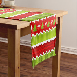 Caminho De Mesa Pequeno Chevron vermelho e verde do Natal listra o teste