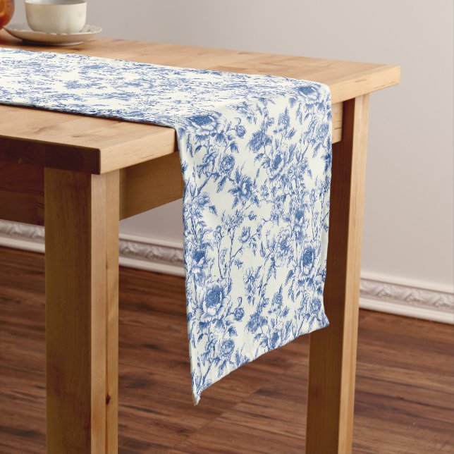Caminho De Mesa Pequeno Chinoiserie Floral Table Runner (No Local)