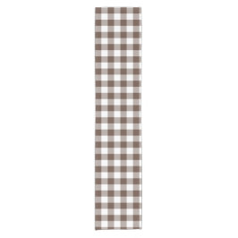 Caminho De Mesa Pequeno Chocolate Brown Plaid Gingham Table Runner