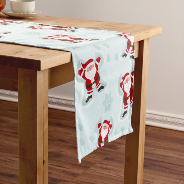 Caminho De Mesa Pequeno Christmas Elements Santa Claus Table Runner (No Local)