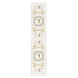Caminho De Mesa Pequeno Christmastime Deer with Wreath Yellow Table Runner