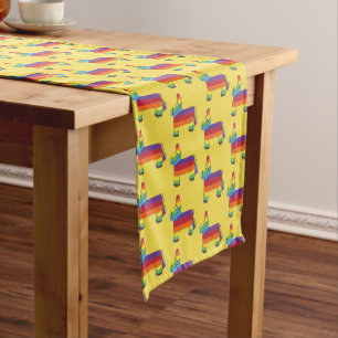 Caminho De Mesa Pequeno Cinco de Mayo Mexicano Fiesta Rainbow Donkey Piñat