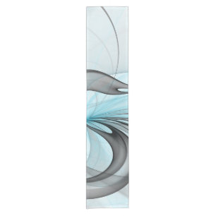 Caminho De Mesa Pequeno Cinza Antracite Arte Fractal Azul Moderna