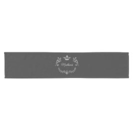 Caminho De Mesa Pequeno Cinza Crown Crest Personalizado