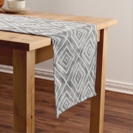 Caminho De Mesa Pequeno Cinza multitone, padrão de abstrato branco