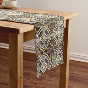 Caminho De Mesa Pequeno Cinza Vermelha Castanho Ochre Hip Bohemian Bali Ar