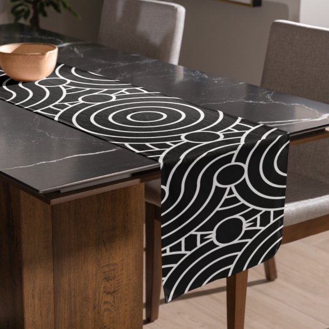 Caminho De Mesa Pequeno Círculos Geométricos Sem Costura (Geometric circles pattern table runner)