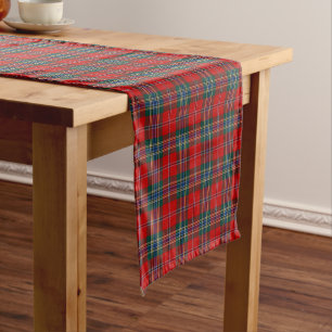 Caminho De Mesa Pequeno Clã Tartan escocês vermelho, azul e verde de