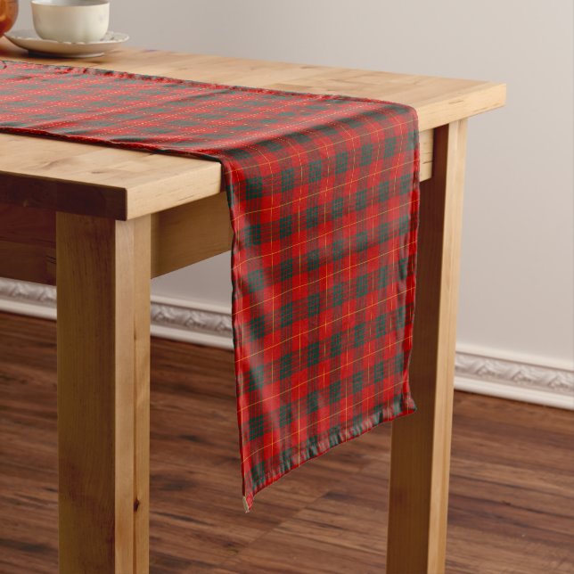 Caminho De Mesa Pequeno Clan Cameron Red e Forest Green Scottish Tartan (No Local)