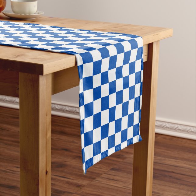 Caminho De Mesa Pequeno Classic cobalt blue checkerboard (No Local)