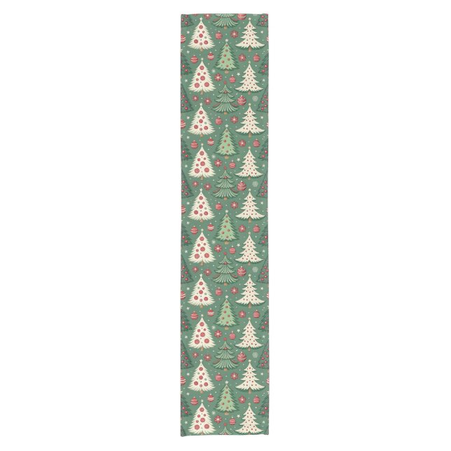 Caminho De Mesa Pequeno Classic Green Christmas Tree Pattern Holiday (Frente)