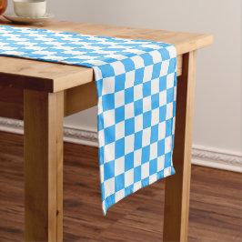 Caminho De Mesa Pequeno Classic light blue checkerboard 