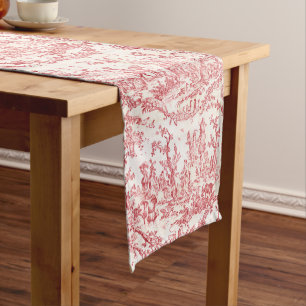 Caminho De Mesa Pequeno Classy Elegant Vintage Red Country Toile