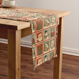 Caminho De Mesa Pequeno Colagem do Carimbo de Natal Retroativo