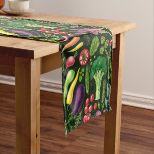 Caminho De Mesa Pequeno Colheita de hortas e herbáceas em preto