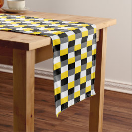 Caminho De Mesa Pequeno Combinação de Cores Amarelo, Preto e Cinza